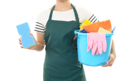 Professional office cleaners in Shoreditch maintaining a modern workspace