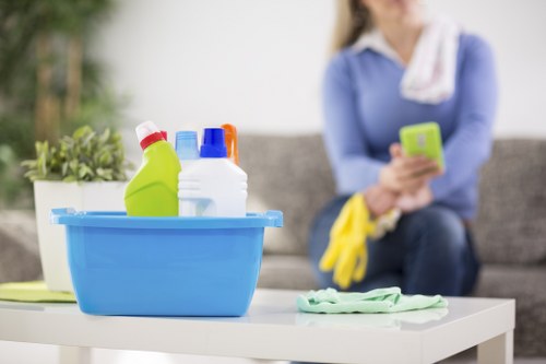 Cleaning team maintaining a modern Shoreditch office