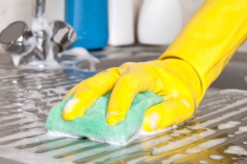 Eco-friendly cleaners in Shoreditch maintaining a tidy workspace
